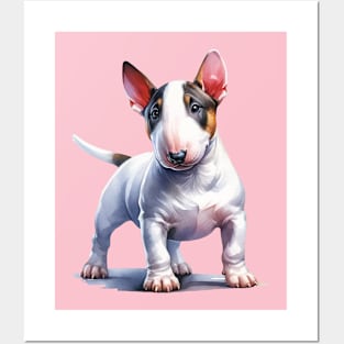 Miniature Bull Terrier Watercolor - Beautiful Dog Posters and Art